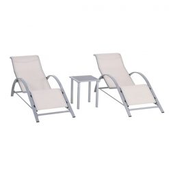 Best reviews of ⭐ Outsunny 3-Piece Metal Frame Lounge Chair with Table ❤️