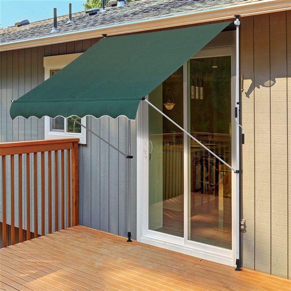 Cheap 😉 Outsunny 6.6-ft x 5-ft x 9.2-ft Green Window/Door Manual Retraction Awning 🧨 - Image 3