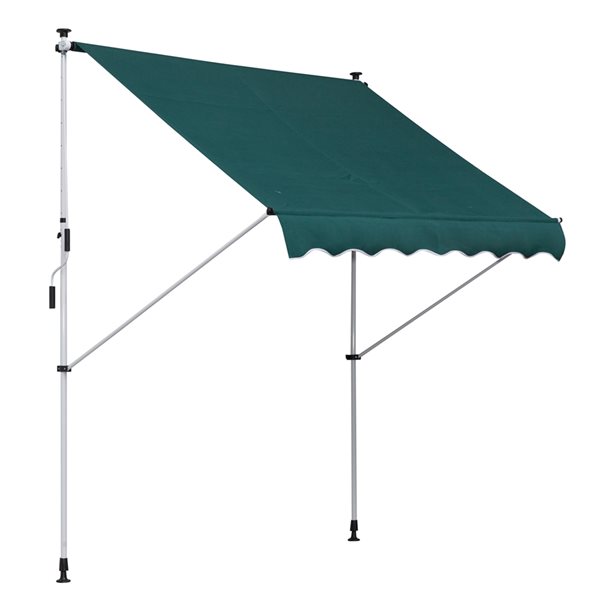 Cheap 😉 Outsunny 6.6-ft x 5-ft x 9.2-ft Green Window/Door Manual Retraction Awning 🧨