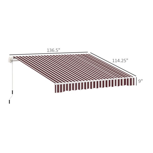Best reviews of π Outsunny 12-ft x 10-ft Retractable Red and White Awning Fabric Replacement with UV Protection π― - Image 3