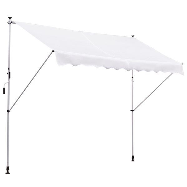 Best Pirce 👍 Outsunny 9.8-ft x 4.9-ft White Window/Door Manual Retraction Awning 🎁