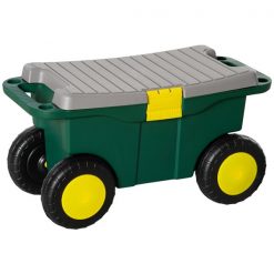 Budget 🛒 Outsunny Green Portable Wheeled Plastic Tool Box with Removable Tool Tray 👏