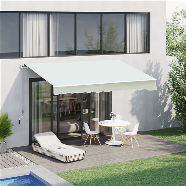 Flash Sale 🛒 Outsunny 10-ft x 8-ft Cream Window/Door Manual Retraction Awning ✨ - Image 4