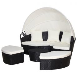 Wholesale 🤩 Outsunny Rattan Outdoor Sofa with White Cushions Included and Wicker Frame 🎉