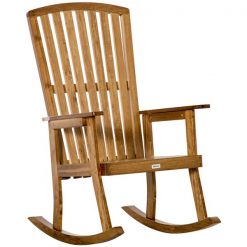 Best reviews of 😀 Outsunny Natural Wood Rocking Chair with Slat Seat 🔔