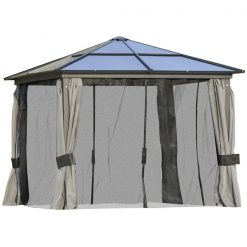 Wholesale ❤️ Outsunny 9.8-ft x 9.8-ft Charcoal Grey Gazebo with Curtains ✔️
