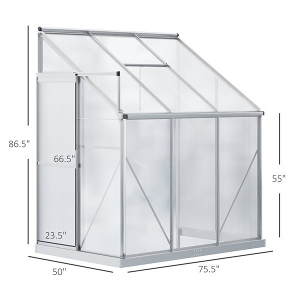 New π Outsunny 6.3-ft L x 4.2-ft W x 7.2-ft H Greenhouse π - Image 3