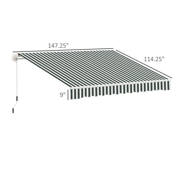 Cheapest π₯ Outsunny 12-ft x 10-ft Retractable Green/White Awning Fabric Replacement π - Image 2