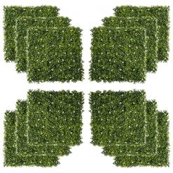 Cheap 😉 Outsunny 20-in x 20-in Green Artificial Boxwood Panel - 12-Piece ⌛