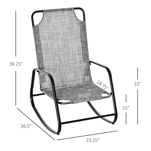Cheapest 👏 Outsunny Metal Rocking Chair with Grey Seat 👍 - Image 3