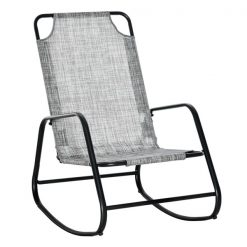 Cheapest 👏 Outsunny Metal Rocking Chair with Grey Seat 👍