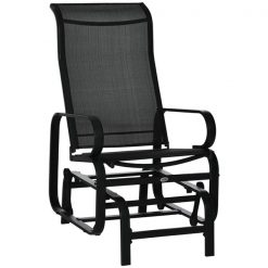 Brand new 😀 Outsunny Metal Glider Rocker with Black Mesh Seat 🛒