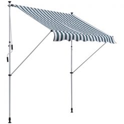 Deals 🔔 Outsunny 60-in Green and White Retractable Awning 🔔