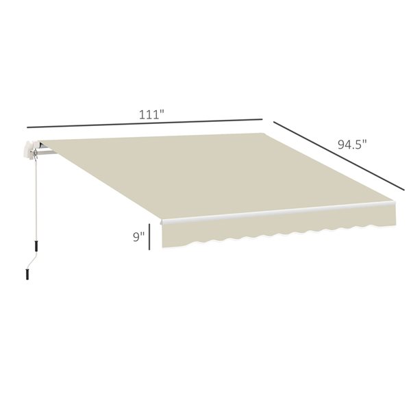 Coupon 🥰 Outsunny 10-ft x 8-ft Retractable Off-White Awning Fabric Replacement 🔥 - Image 3