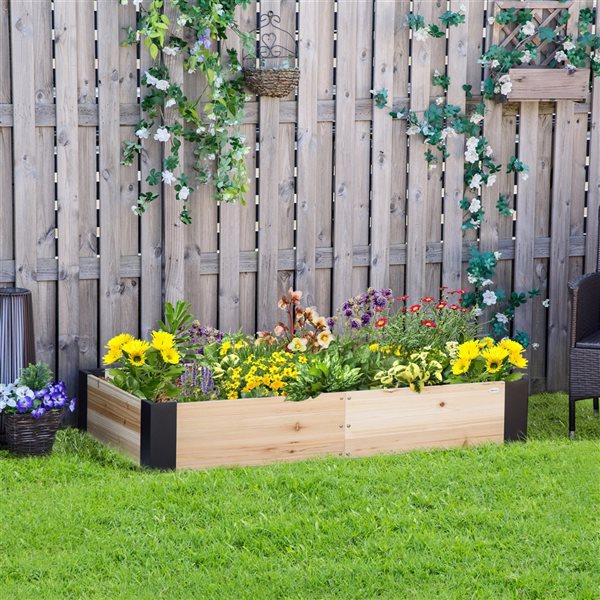 Cheap ⭐ Outsunny 63-in W x 31.5-in L x 10.75-in H Natural Wood Raised Garden Bed 😀 - Image 2