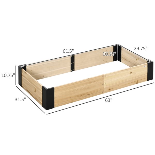 Cheap ⭐ Outsunny 63-in W x 31.5-in L x 10.75-in H Natural Wood Raised Garden Bed 😀 - Image 3