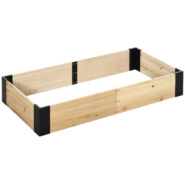 Cheap ⭐ Outsunny 63-in W x 31.5-in L x 10.75-in H Natural Wood Raised Garden Bed 😀