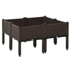 Best deal ⭐ Outsunny 31.5-in W x 31.5-in L x 17.25-in H Brown Plastic Raised Garden Bed 🎉