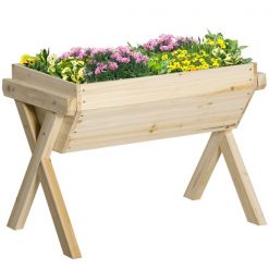 Hot Sale 🎁 Outsunny 31.5-in W x 23.5-in H Natural Wood Raised Garden Bed 🔥